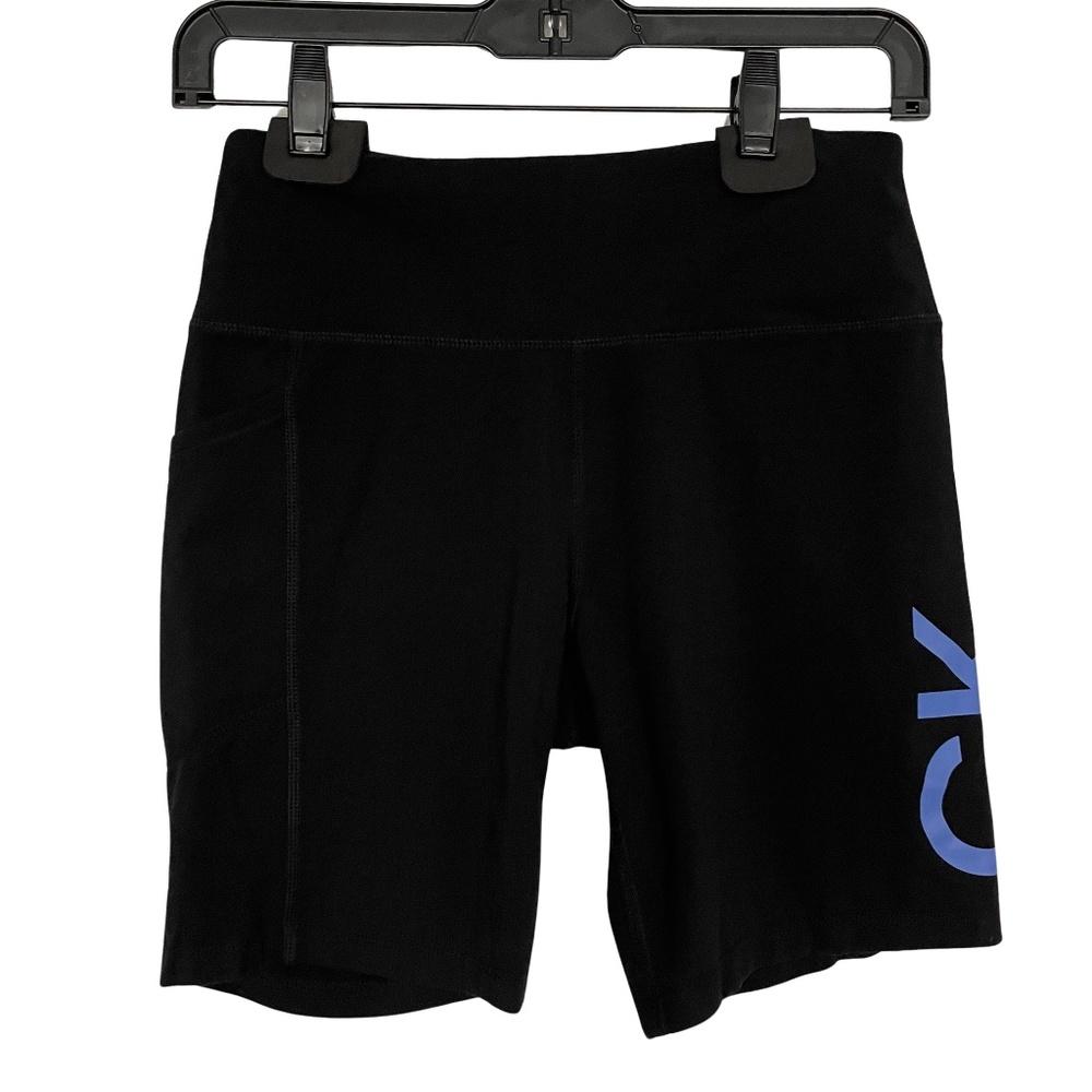 NWOT Calvin Klein Performance Black and Blue Logo Bike Shorts Medium